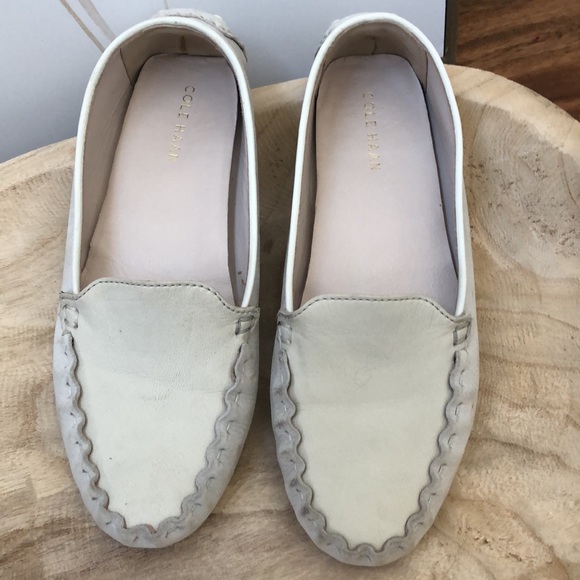 Cole Haan Ivory Driving Moccasins Loafers Size 5 1/2 - Picture 2 of 12